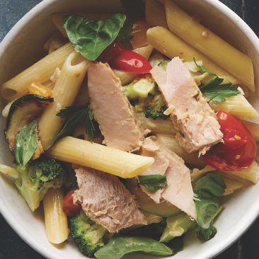 Pasta Primavera with Tonnino Yellowfin Tuna Fillets with Oregano in Olive Oil