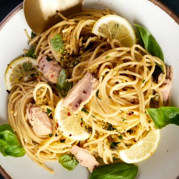 Tuna Caper Pasta with Tonnino Yellowfin Tuna Fillets in Olive Oil