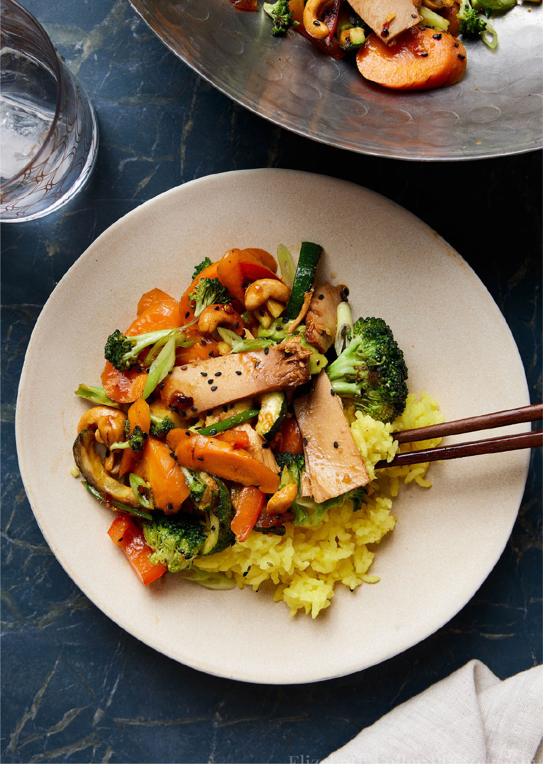 Honey Ginger Stir Fry with Saffron with Tonnino
