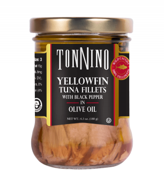 FAD-Free Yellowfin Tuna Fillets with Black Pepper in Olive Oil