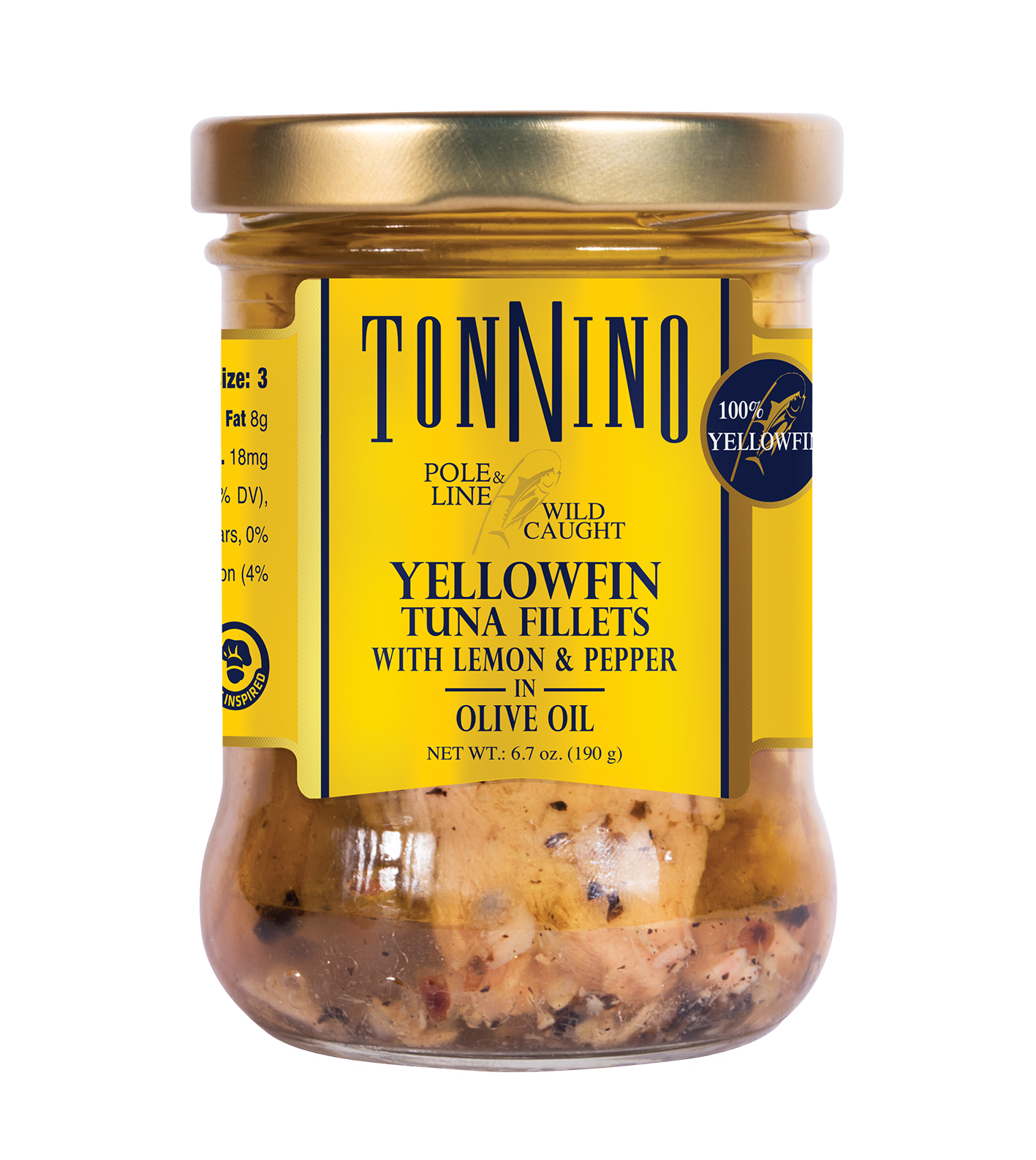 Tonnino Pole and Line Yellowfin Tuna Fillets with Lemon & Pepper in Olive Oil