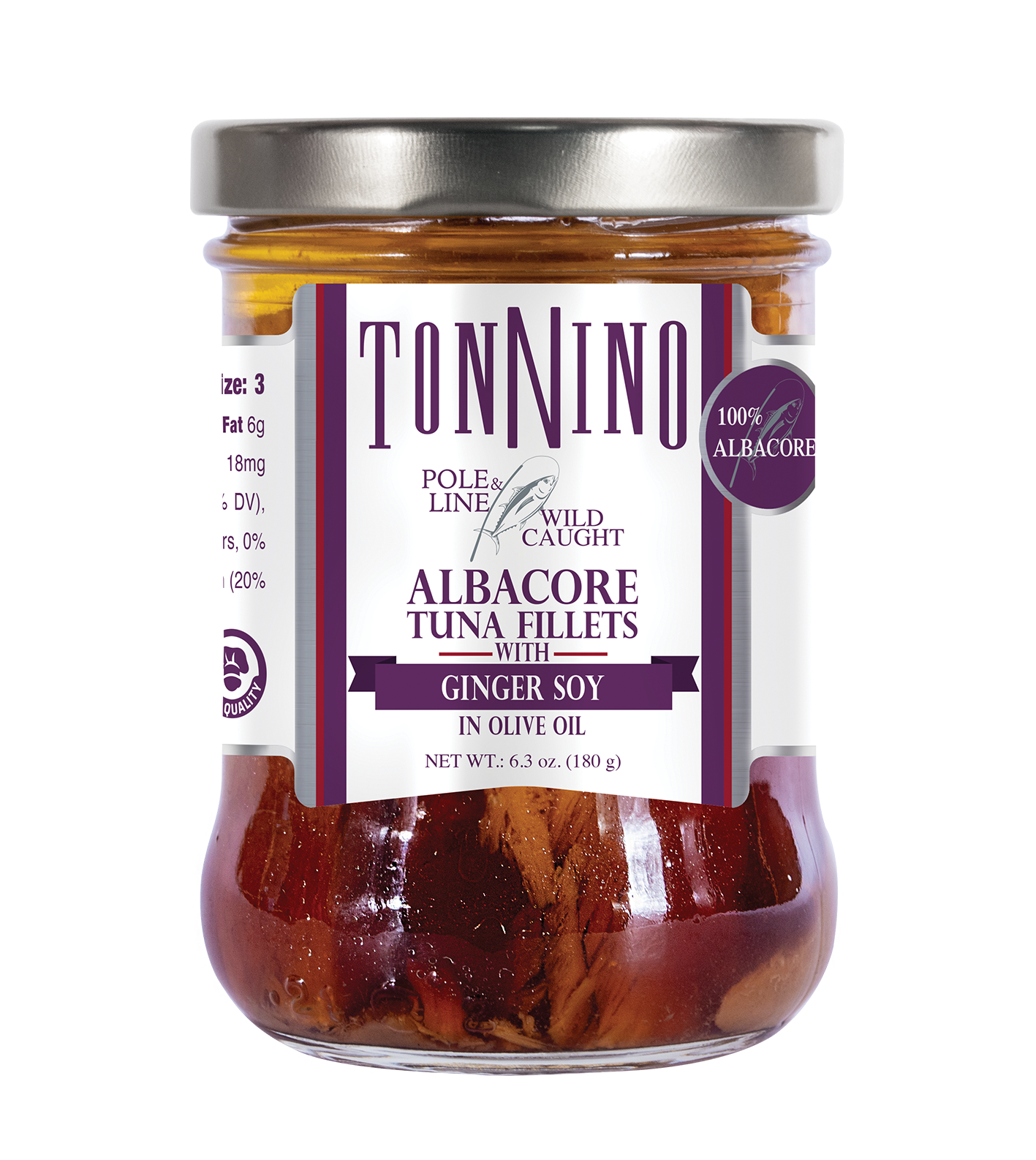 Tonnino Albacore Tuna Fillets with Ginger Soy in Olive Oil