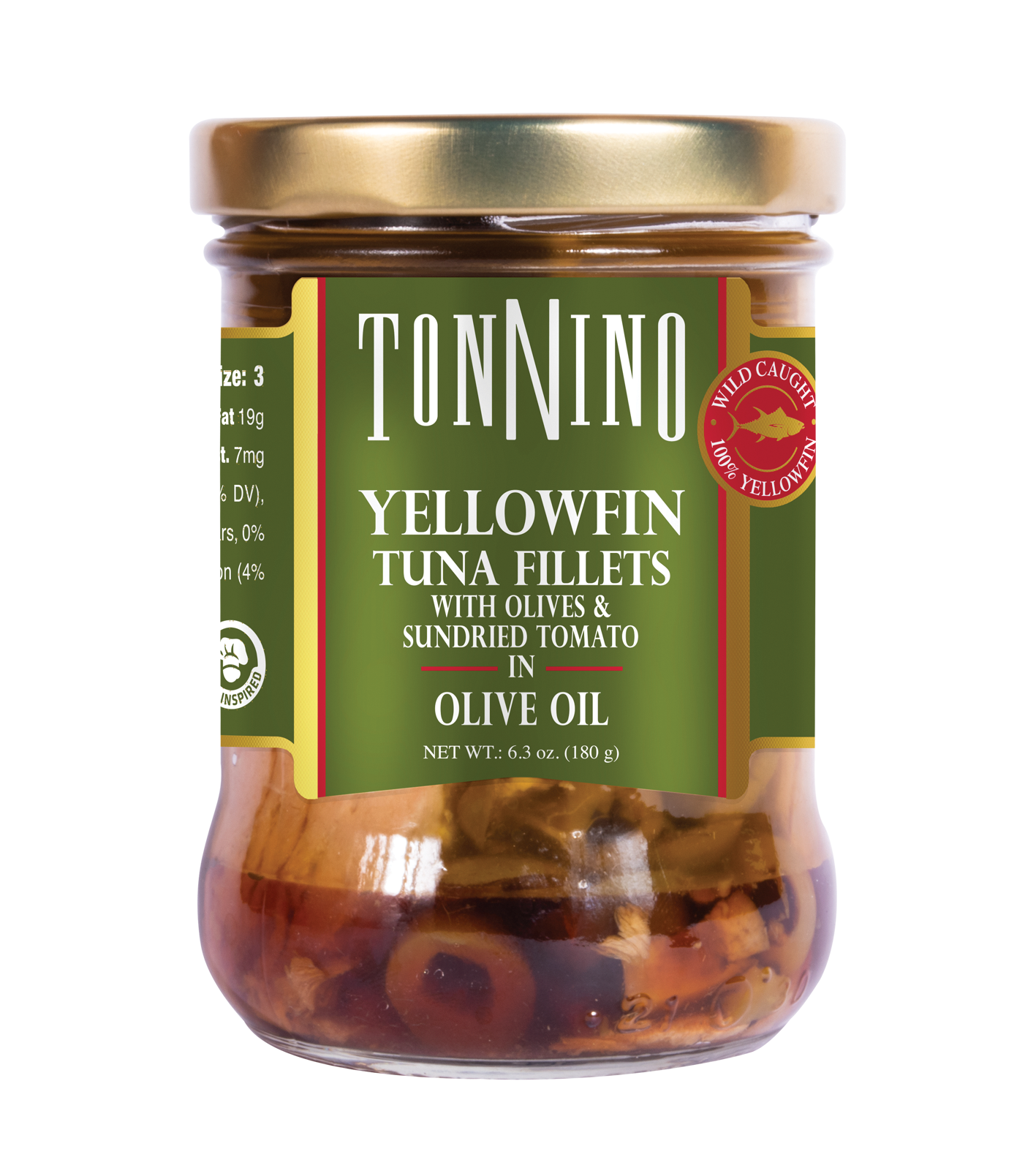 Tonnino Yellowfin Tuna Fillets with Olives & Sundried Tomato in Olive Oil