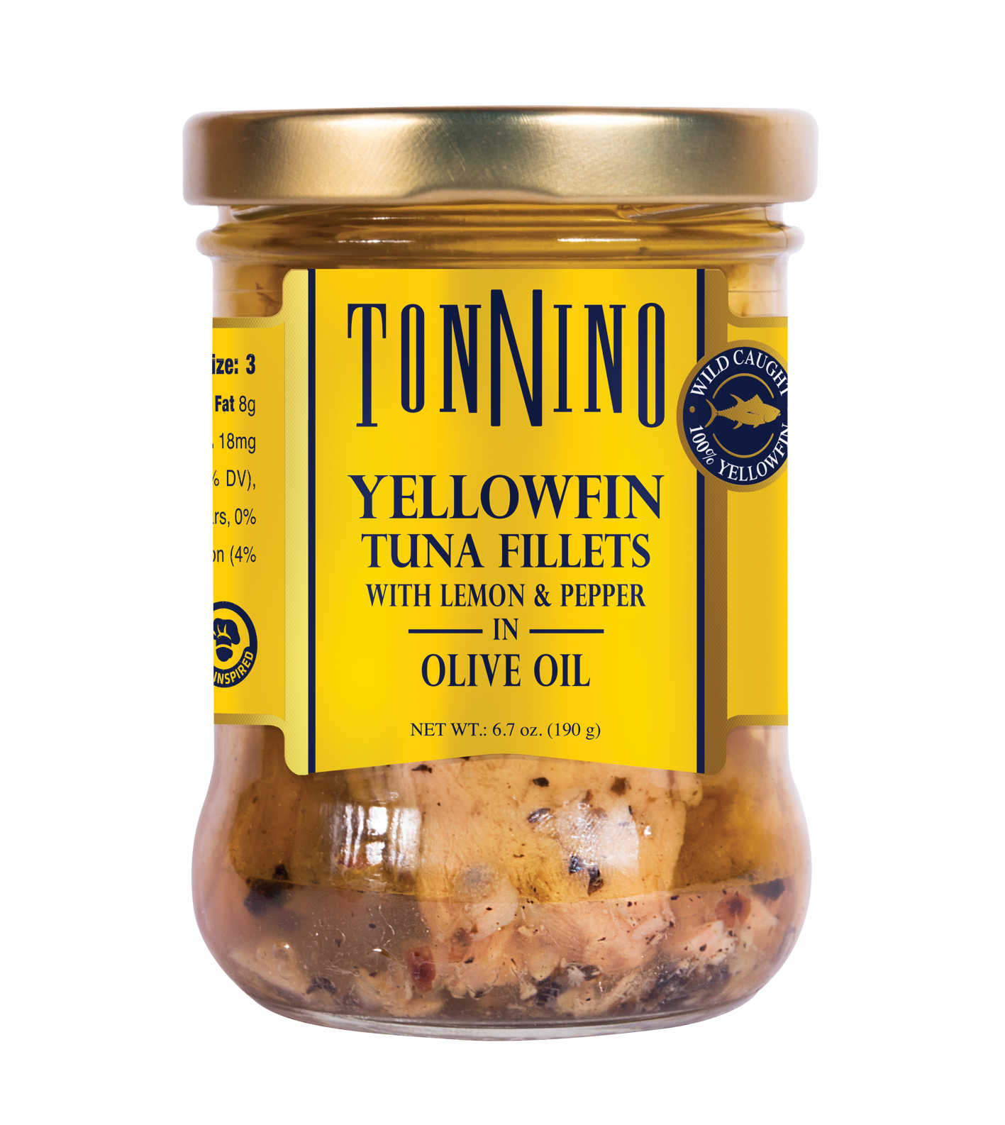 Tonnino Yellowfin Tuna Fillets with Lemon & Pepper in Olive Oil