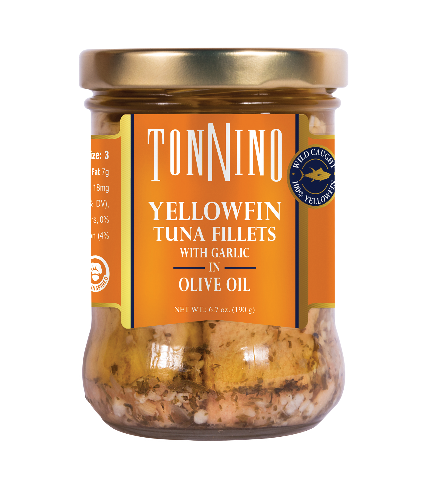 Tonnino Yellowfin Tuna Fillets with Garlic in Olive Oil