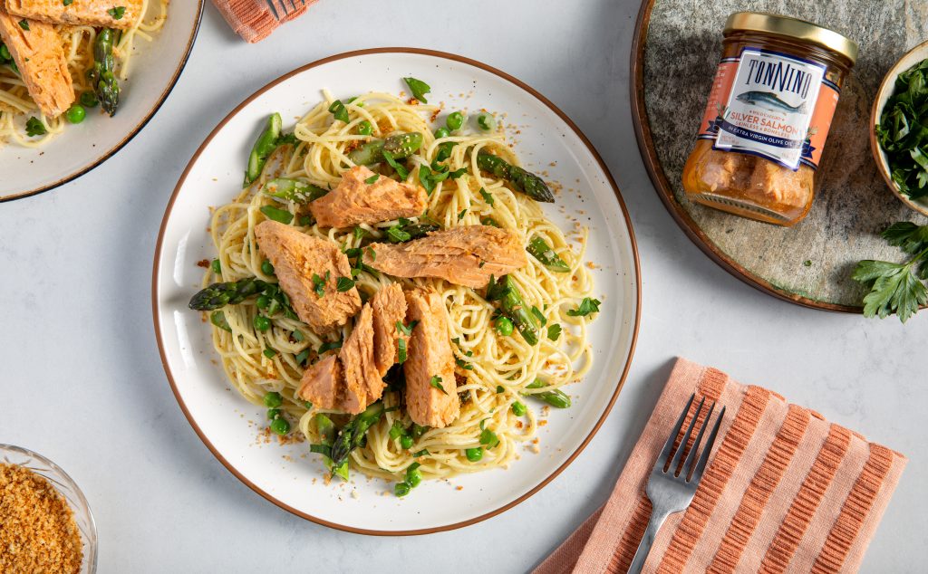 Crispy Breadcrumb Salmon Pasta Recipe